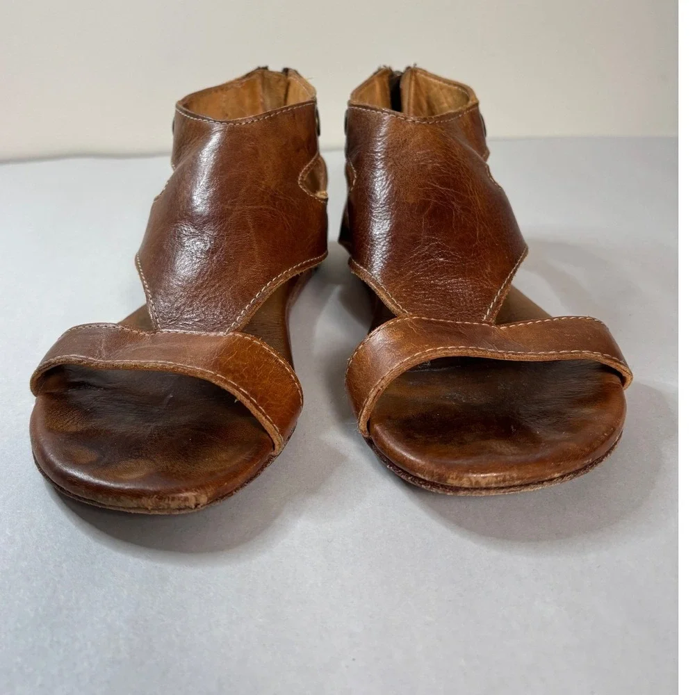 Bed Stu Womens Brown Soto Leather Sandals Size 6 Boho Gladiator Rustic Flats - Picture 4 of 12